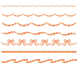 シンプルなロープの飾り罫【セット・クリスマス】