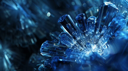 Sapphire abstract hints at mysteries, ideal for science-themed banners,