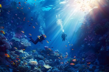 Fototapeta premium Dive under the sea