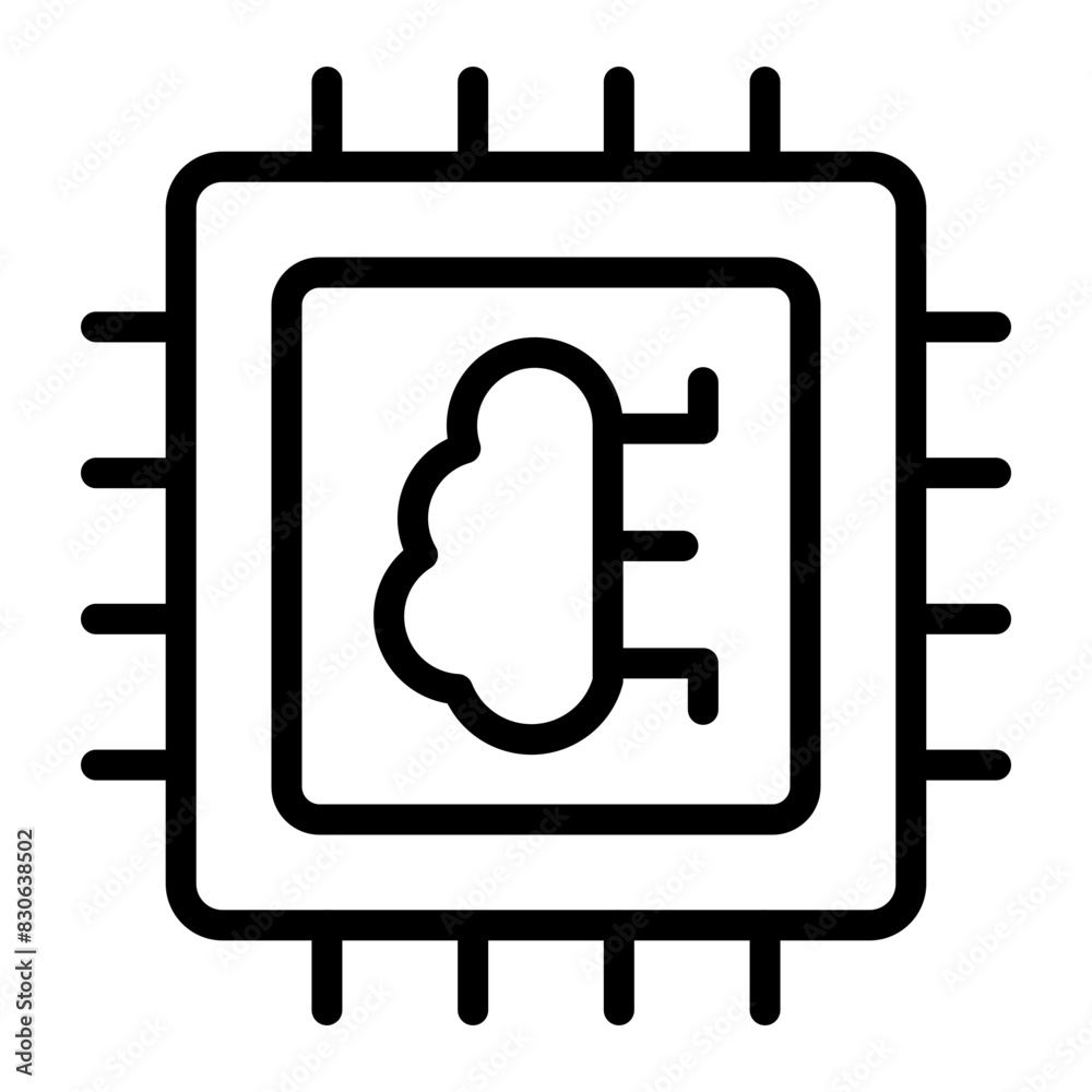 Wall mural machine learning vector line icon design