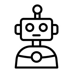 Robot Vector Line Icon Design