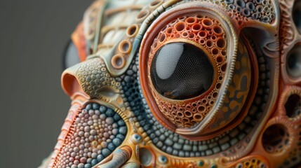 Fototapeta premium The image is a close up of a 3D rendering of a creature's face