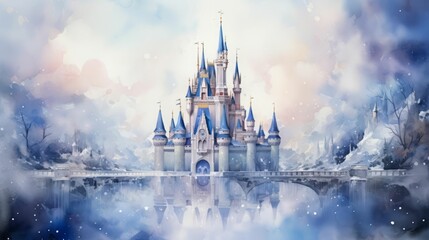 Naklejka premium The photo is a beautiful depiction of a fairytale castle