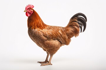 a rooster standing on a white background