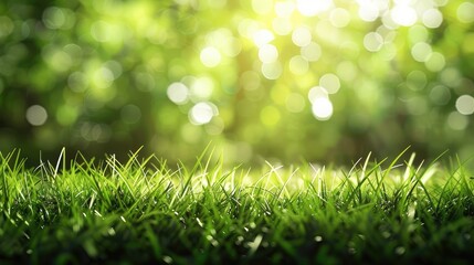 Obraz premium Grass in the foreground with a blurred bokeh background
