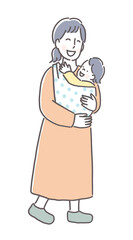 赤ちゃんを抱っこするママ