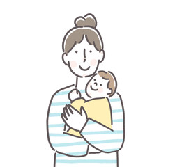 赤ちゃんを抱っこするママ