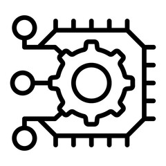Machine Learning Vector Line Icon Design