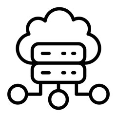 Cloud Computing Vector Line Icon Design