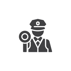 Traffic police officer vector icon