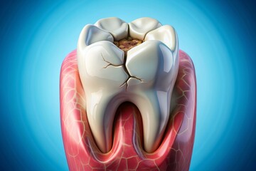  Cracked tooth, splitted. Medically accurat