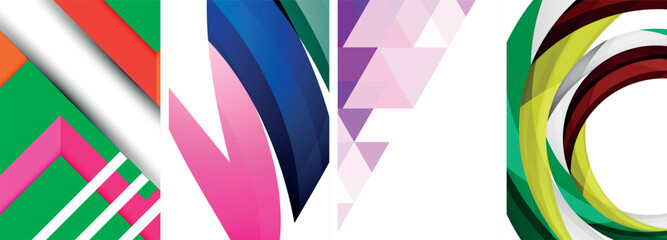 Minimal geometric abstract background with circles, lines and triangles