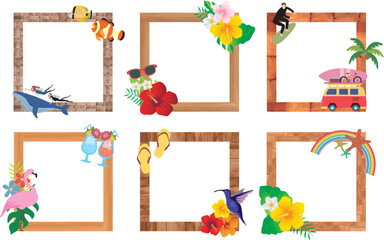 南国　バカンス　旅行　フレーム枠
