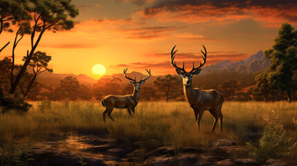 animal landscape on nature background