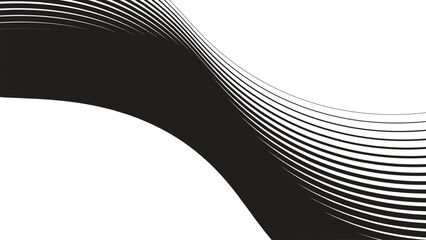 Black and white stripes with curve abstract background for presentation or backdrop