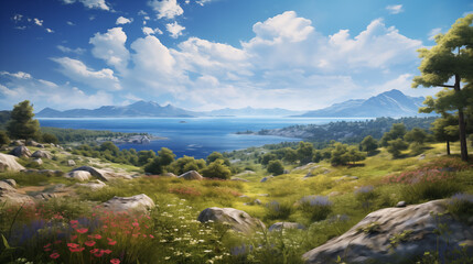 Fototapeta premium Fantastic and beautiful summer scenery.