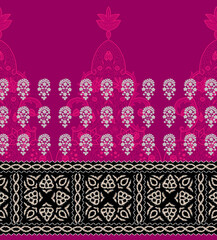 Digital textile flower design with beautiful background