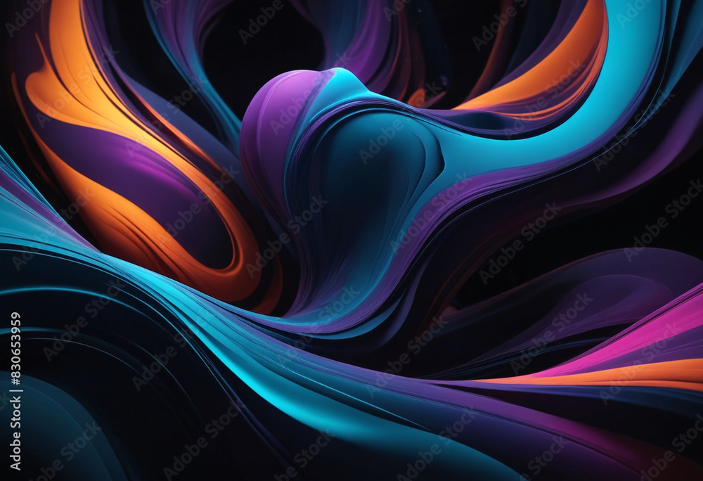 Poster A dark abstract background with deep shadows and ethereal elements, illuminated by dramatic lighting. Mysterious and captivating visual intrigue awaits, low key light