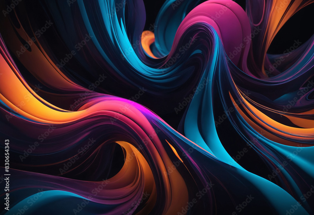 Poster A dark abstract background with deep shadows and ethereal elements, illuminated by dramatic lighting. Mysterious and captivating visual intrigue awaits, low key light