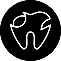 Vector Design Broken Tooth Icon Style