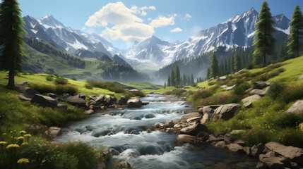 Obraz premium Fantastic and beautiful summer scenery.