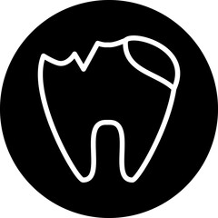Vector Design Tooth Decayed Icon Style