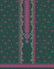 Digital textile flower design with beautiful background