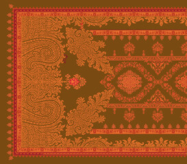 Digital textile flower design with beautiful background