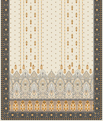 Digital textile flower design with beautiful background