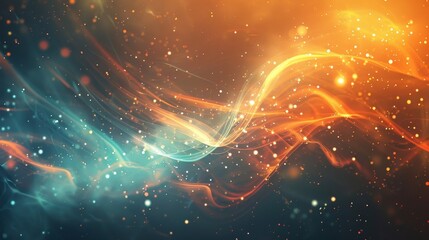 Fototapeta premium Dynamic school wallpaper orange blue background