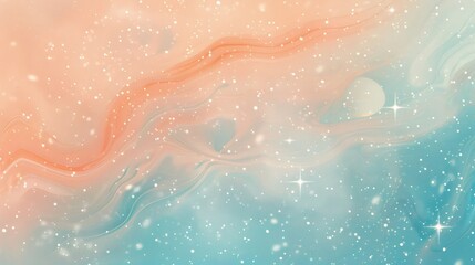 Fototapeta premium Abstract Back to School wallpaper in peach and sky blue with star points and waveforms background