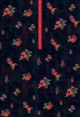 Digital textile flower design with beautiful background