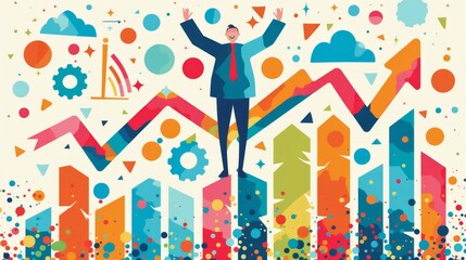 Fototapeta premium Design concept of successful businessman