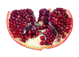 Red pomegranate isolated on white background