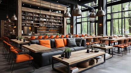 Naklejka premium A Beautiful Representation of the Restaurant Interior