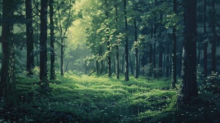 Naklejka premium Woodland