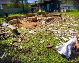 mess after house demolition