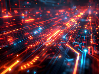 Fototapeta premium high-speed data network in motion
