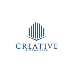 Real Estate Creative Logo. Construction Architecture Building Logo Design Template