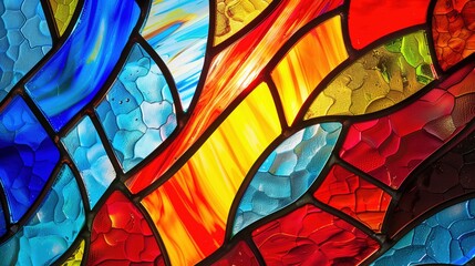 Colorful Stained Glass Artwork for Background or Wallpaper