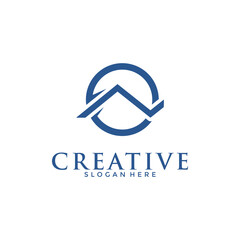 Real Estate Creative Logo. Construction Architecture Building Logo Design Template