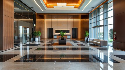 Obraz premium Futuristic Corporate Headquarters with Sleek Design and State-of-the-Art Amenities