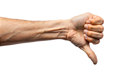 thumb down hand of a person