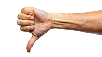 thumb down hand of a person