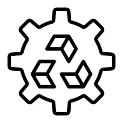 Recycling Vector Line Icon Design