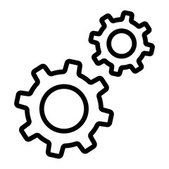 Gears Vector Line Icon Design