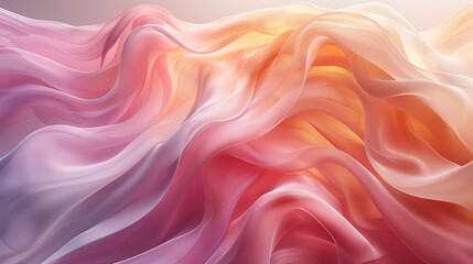 Obraz premium Soft Peach Fuzz Gradients - Abstract graphic with subtle gradients in peach fuzz shade, blending into various pastel colors, creating a calm, flowing effect