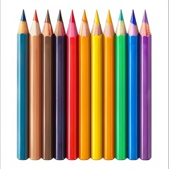 Fototapeta premium color pencils isolated against white background,