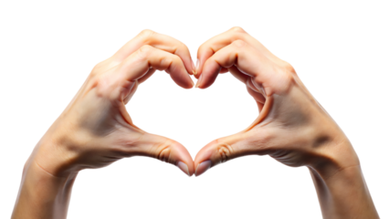 Hands forming a heart shape, a universal symbol of love