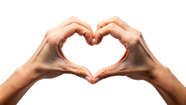 Hands forming a heart shape, a universal symbol of love